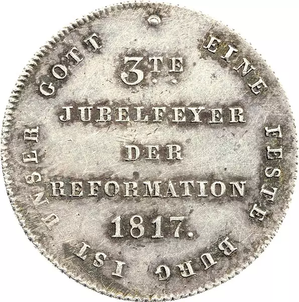 Silberdukat Frankfurt 300-jähriges Reformationsjubiläum 1817