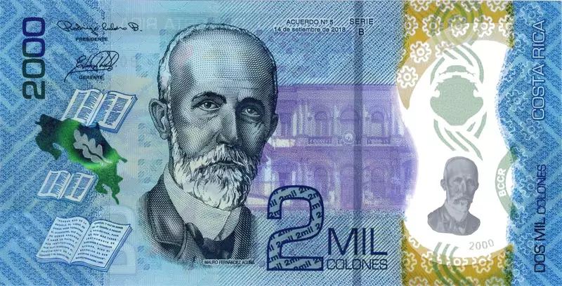 2.000 Colones Costa Rica Banknote Bullenhai 2018
