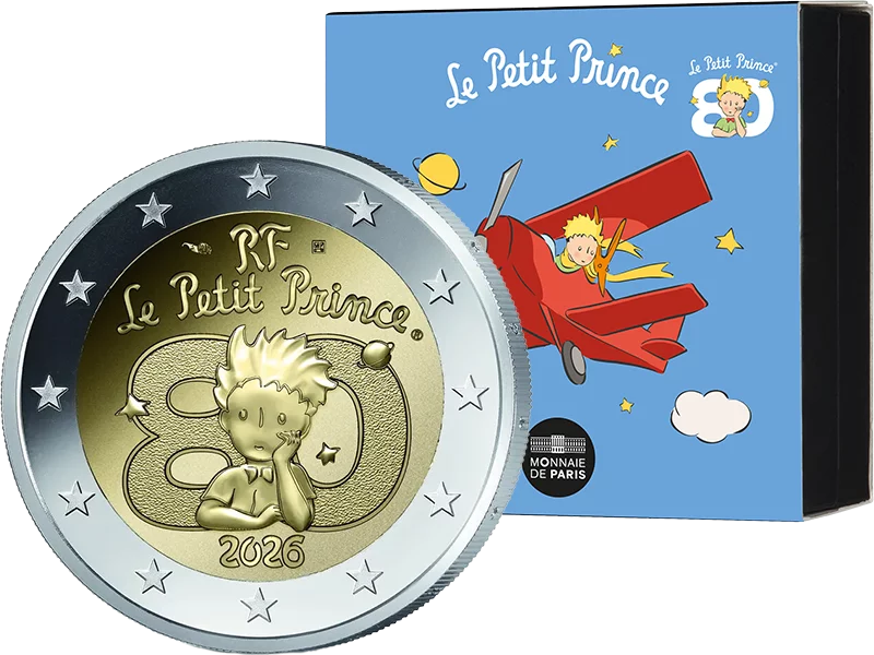 2 Euro Frankreich 80 Jahre Der kleine Prinz 2026 in Reverse Proof