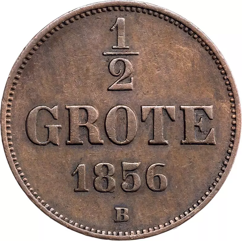 1/2 Grote Oldenburg Großherzog Nikolaus Friedrich Peter 1853, 1856