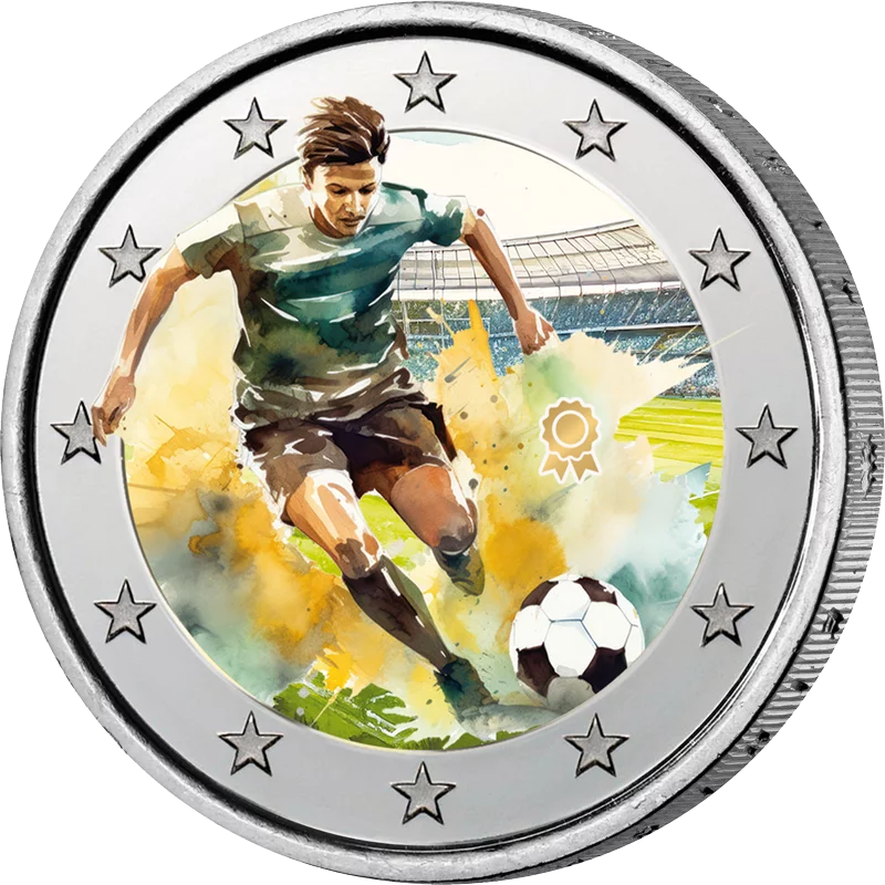 Kollektion: 2-Euro-Gedenkmünzen als kolorierte Künstlerausgaben - Sport