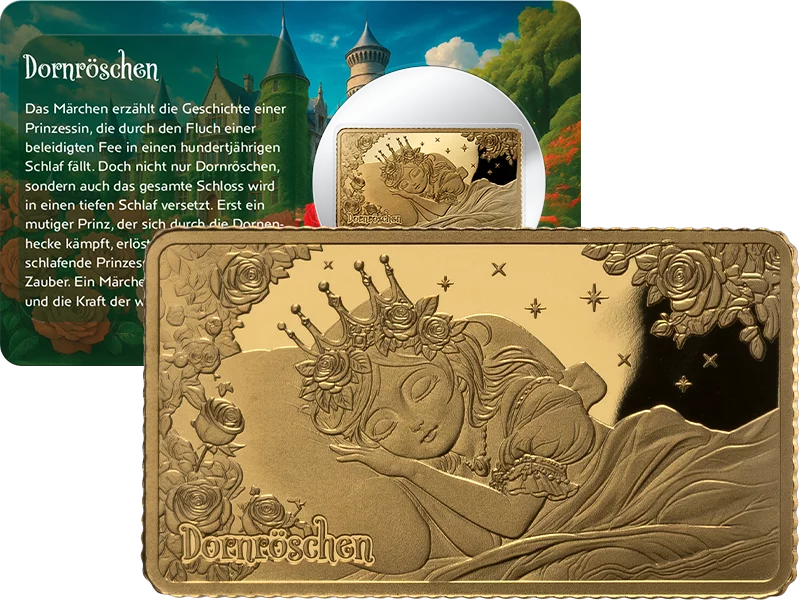 Goldbarren Goldener Märchenzauber - Dornröschen 2025 Goldbarren Goldener Märchenzauber - Dornröschen 2025