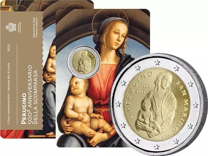 2 Euro San Marino 500. Todestag Pietro Perugino 2023
