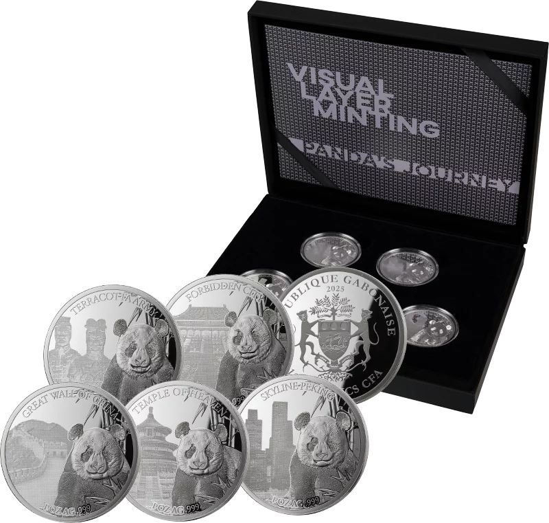 5 x 1.000 Francs Gabun Visual Layer Minting - Journey 2025