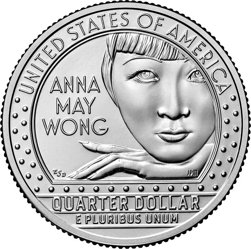 25 Cents USA American Women Quarter - Anna May Wong 2022 25 Cents USA American Women Quarter - Anna May Wong 2022