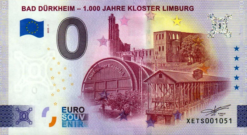 0-Euro-Banknote BRD Bad Dürkheim Kloster Limburg 2025