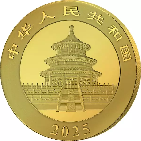 10 Yuan China Panda 2025 Golden Holographic