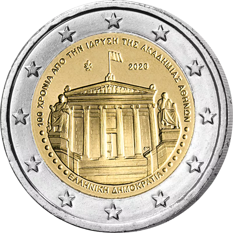 2 Euro Griechenland 100 Jahre Akademie von Athen 2026 in Coin Card