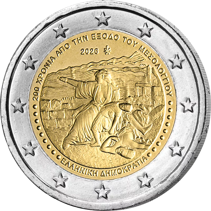 2 Euro Griechenland 200 Jahre Exodus von Messolonghi 2026