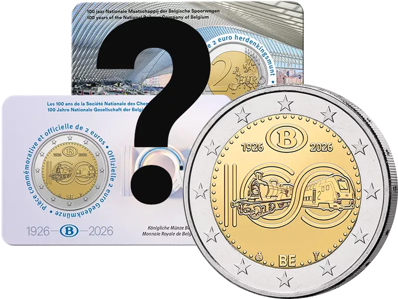2 Euro Belgien 100 Jahre Belgische Staatsbahnen 2026 in Coin Card Sprache unserer Wahl