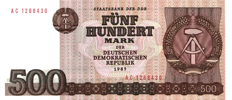 5 - 500 Mark DDR Banknoten Set 1971 - 1985