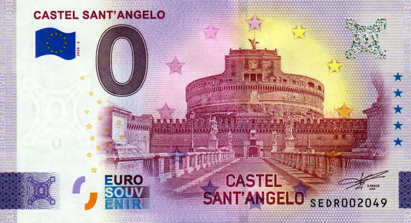 0-Euro-Banknote Italien Engelsburg in Rom 2026