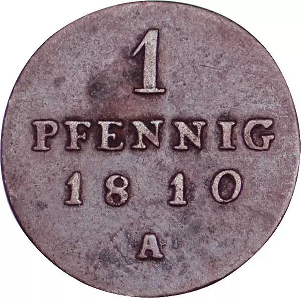 1 Pfennig Preußen König Friedrich Wilhelm III. - Zepterpfennig 1810-1816