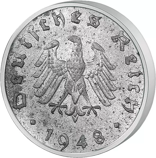 10 Reichspfennig Drittes Reich ohne Hakenkreuz 1945-1948