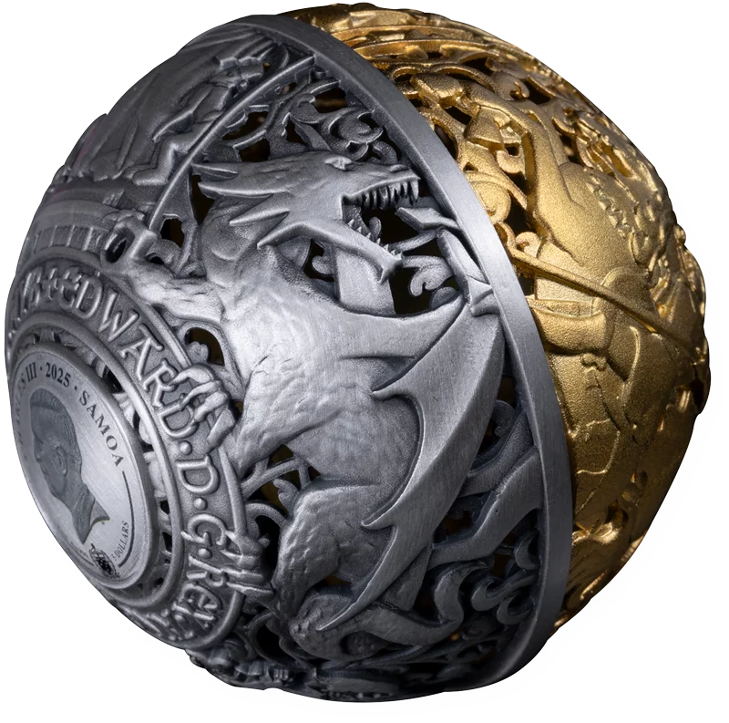 5 Dollars Samoa Spherical Coin St. George and the Dragon 2025