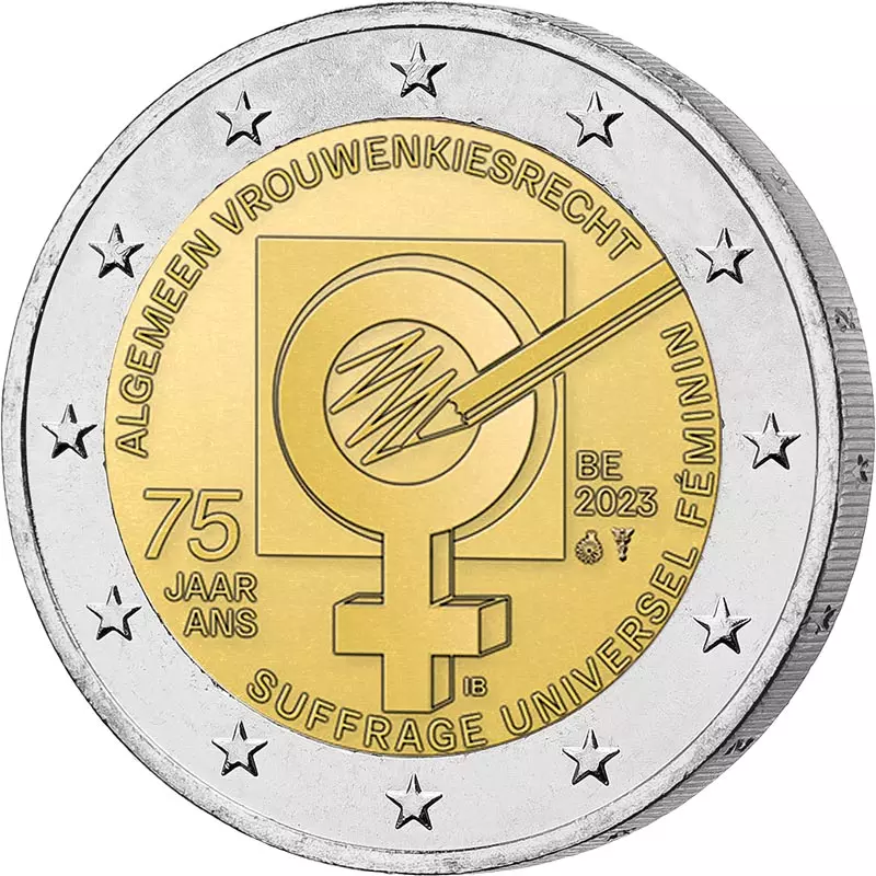 2 Euro Belgien 75 Jahre Frauenwahlrecht 2023 in der Coincard