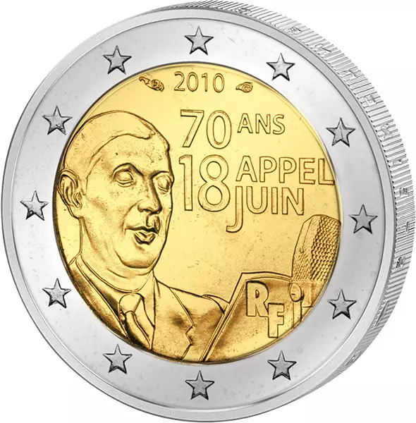 2 Euro Frankreich Charles de Gaulle 2010