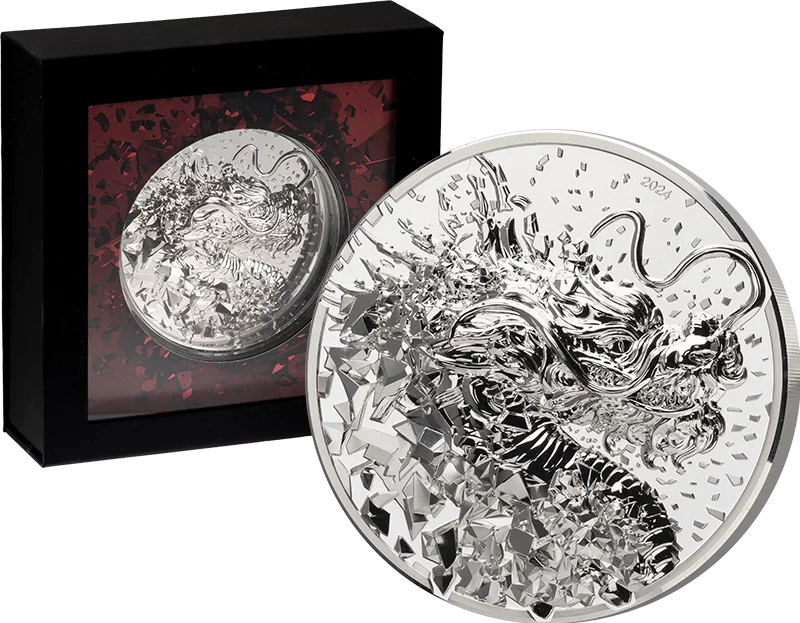 10.000 Togrog Mongolei Silver Burst Dragon 2024