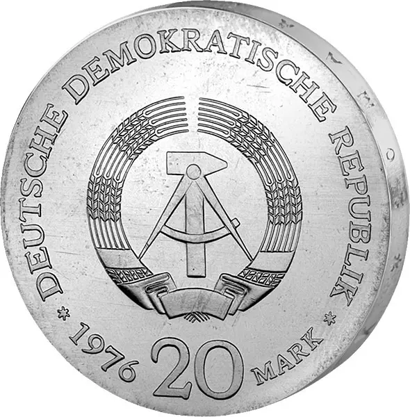 20 Mark DDR Wilhelm Liebknecht 1976 Stempelglanz