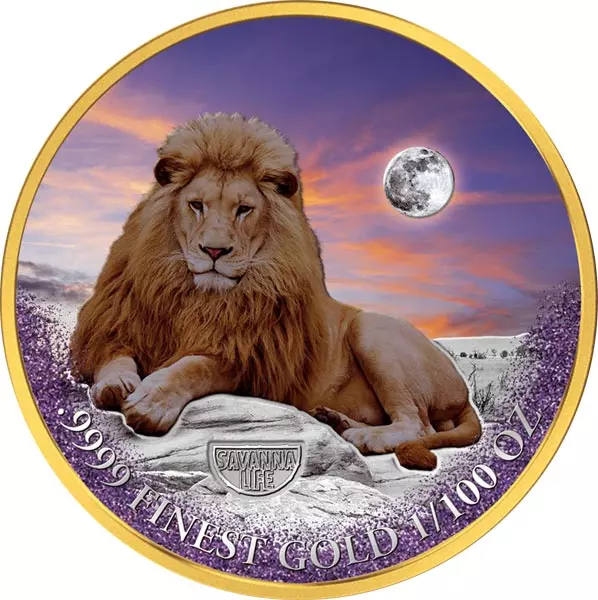 10 x 1.000 Francs Guinea Savanna Life Gold - Löwe 2023