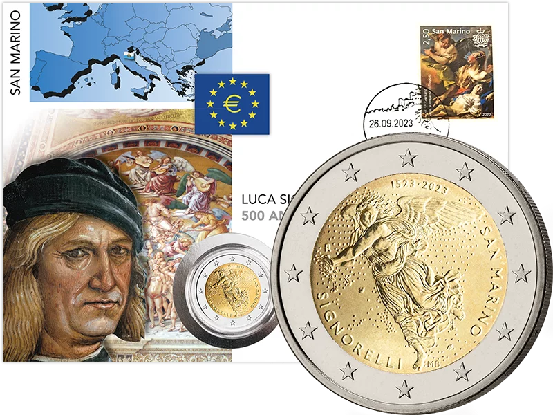 2 Euro Numisbrief San Marino 500. Todestag Luca Signorelli 2023