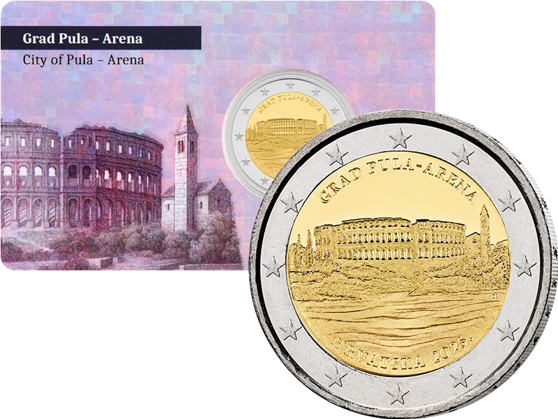 2 Euro Kroatien Pula - Arena 2025 in Coin Card