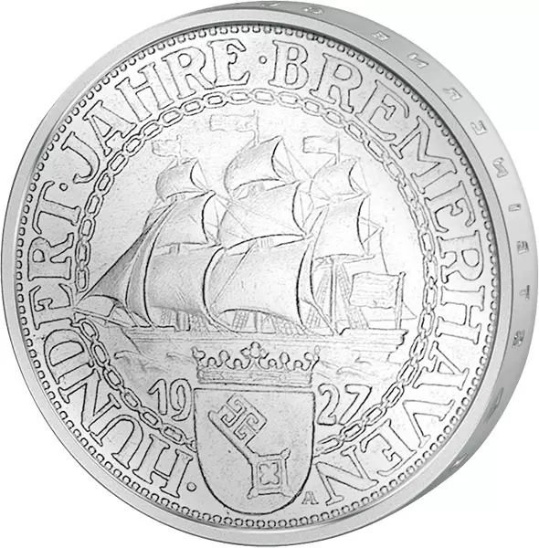 3 Mark Weimarer Republik Bremerhaven 1927