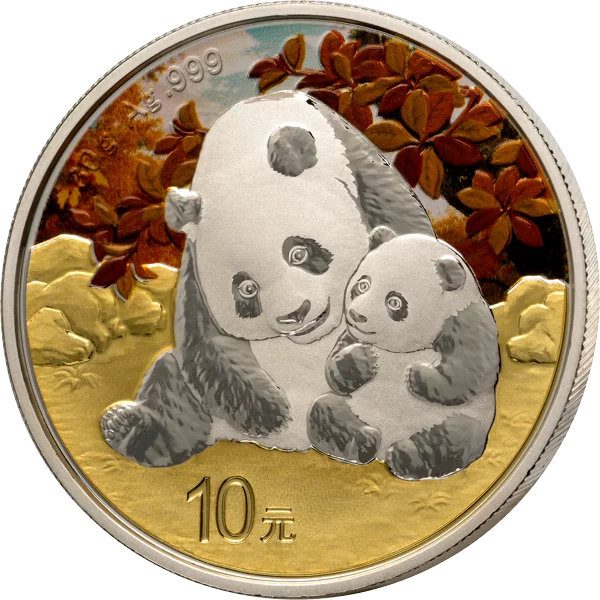 10 Yuan China Premium Panda Selection 2024 mit Gold- und Farbapplikation 10 Yuan China Premium Panda Selection 2024 mit Gold- und Farbapplikation