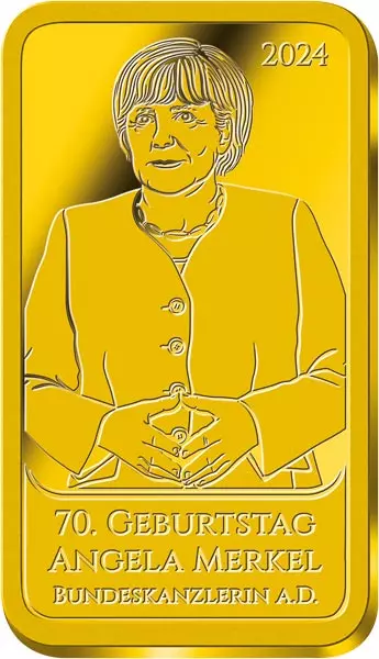 Goldbarren Glänzende Höhepunkte 2024 - 70. Geburtstag Angela Merkel 2024