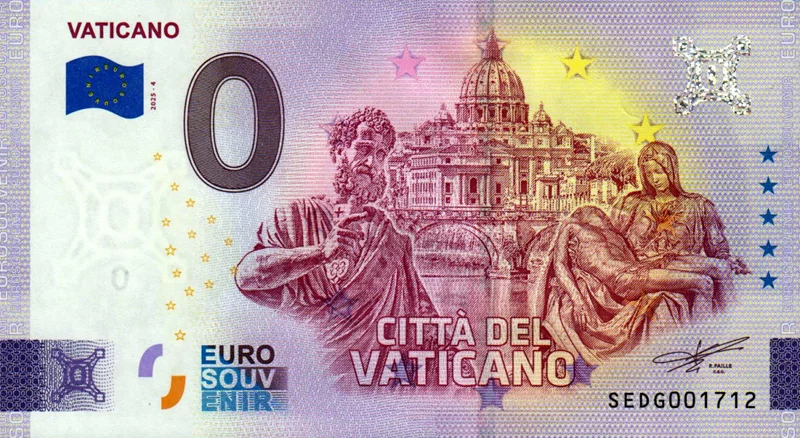 0-Euro-Banknote Italien Vatikanstaat 2025