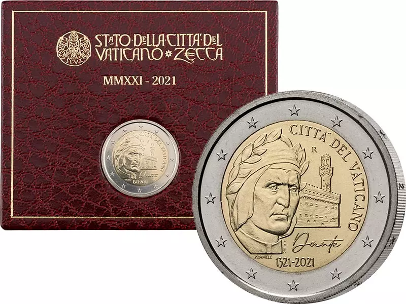2 Euro Vatikan 700. Todestag von Dante Alighieri 2021