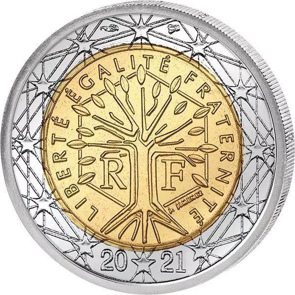 2 Euro Frankreich Kursmünze 2021 2 Euro Frankreich Kursmünze 2021