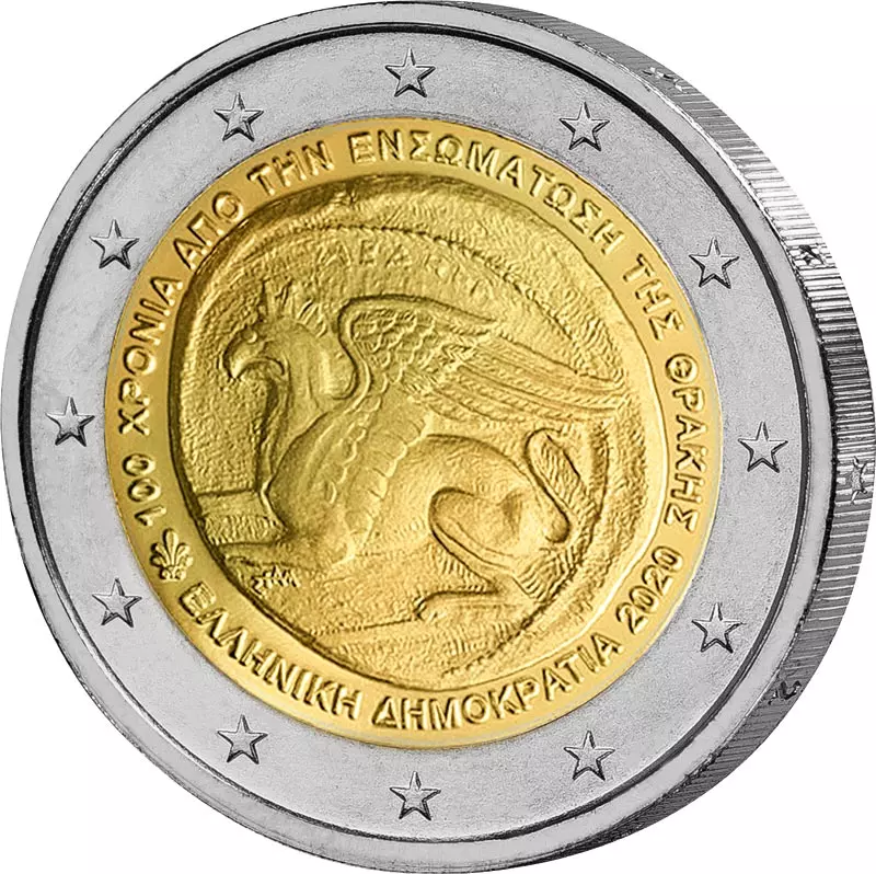 2 Euro Griechenland 100. Jahrestag der Vereinigung Thrakiens mit Griechenland 2020