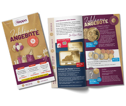 Der aktuelle Reppa Münzenkatalog Titel- und Innenseiten des aktuellen Reppa Münzenkatalogs