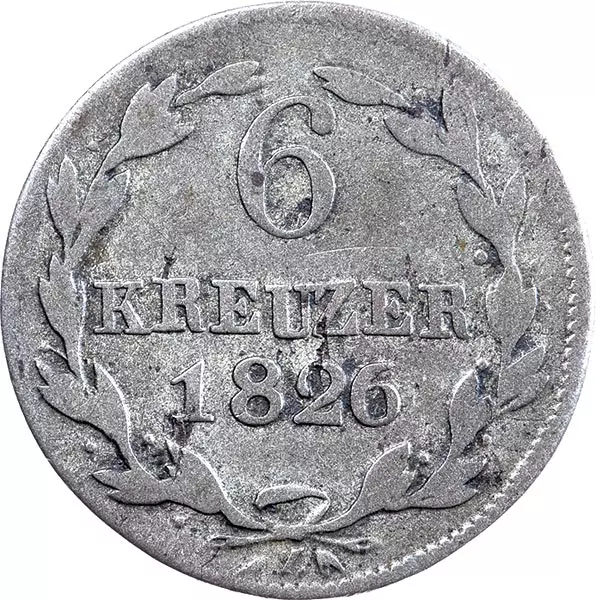 6 Kreuzer Nassau Herzog Wilhelm 1822-1828