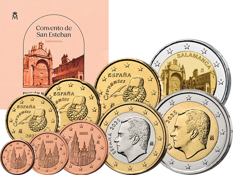 Euro-Kursmünzensatz Spanien 2025 inkl. 2 Euro Spanien UNESCO-Weltkulturerbe - Altstadt von Salamanca 2025
