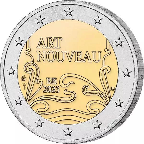 2 Euro Belgien Jugendstil in Brüssel 2023 in der Coincard