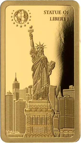 Goldbarren Unified Nations Welterbestätten - USA Freiheitsstatue 2024