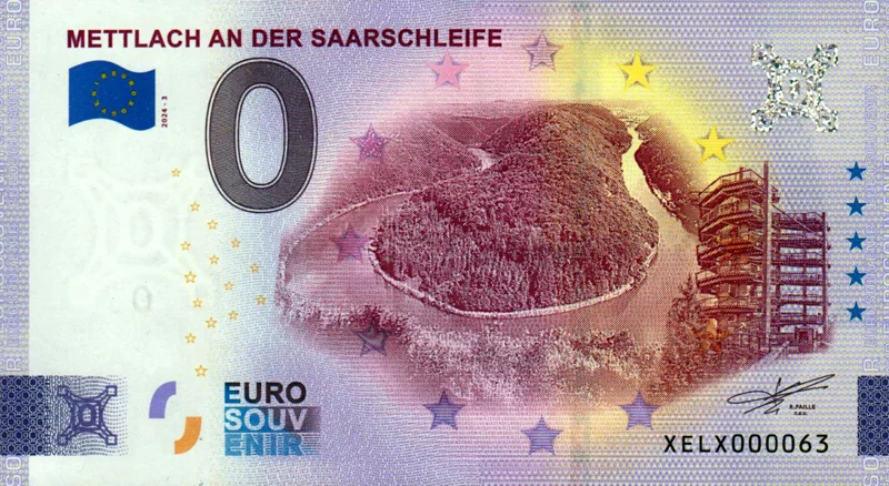 0-Euro-Banknote BRD Mettlach an der Saarschleife 2024