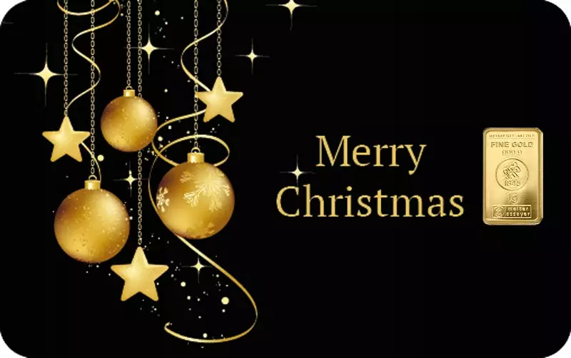 1 Gramm Gold Heimerle & Meule Finecard - Merry Christmas