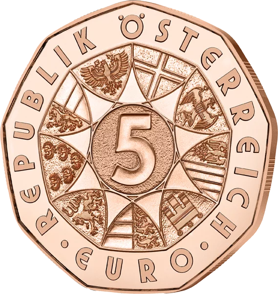 5 Euro Österreich Ski-WM 2025 in Saalbach 2024