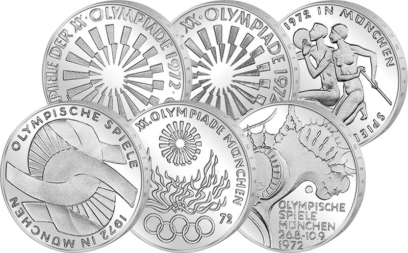 6 x 10 DM BRD Komplettsatz Olympische Spiele 1972