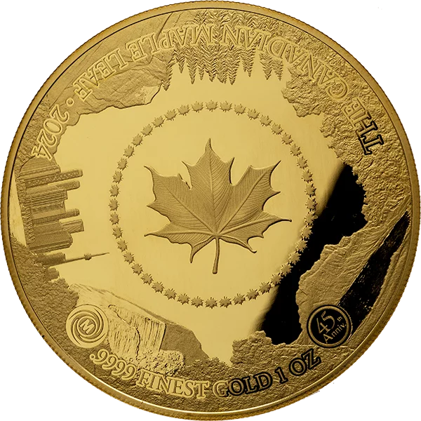 100 Francs Ruanda Größte Goldunze der Welt - Maple Leaf 2024