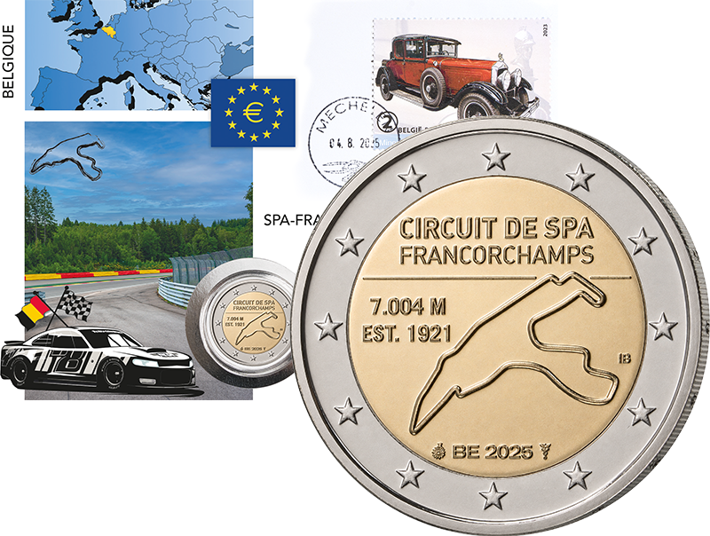 2 Euro Numisbrief Belgien Rennstrecke Spa-Francorchamps 2025
