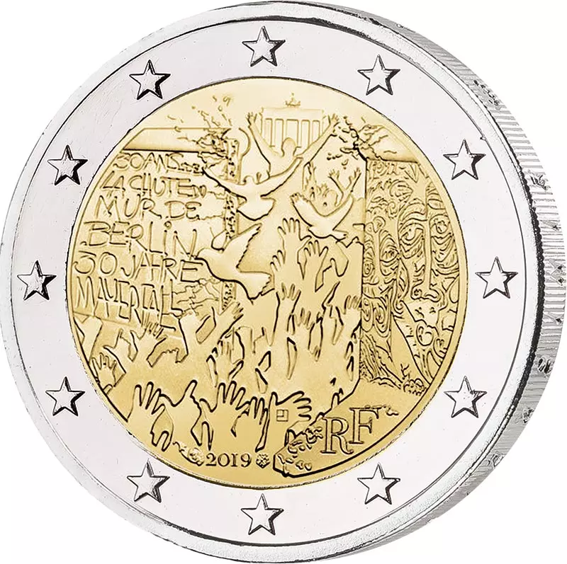Doppel-Numisbrief Deutschland und Frankreich 30 Jahre Mauerfall 2019 Fehldruck