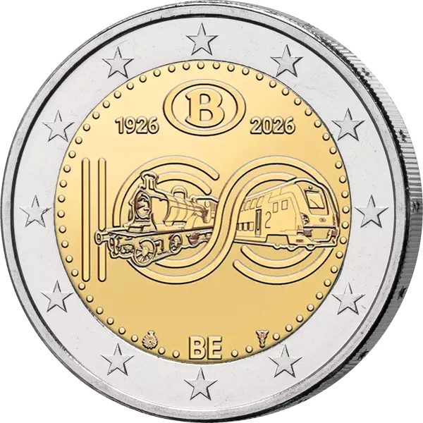2 Euro Belgien 100 Jahre Belgische Staatsbahnen 2026 in Coin Card Sprache unserer Wahl