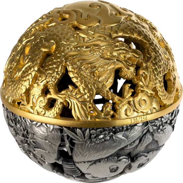 5 Dollars Samoa Spherical Coin Dragon & Panda 2026