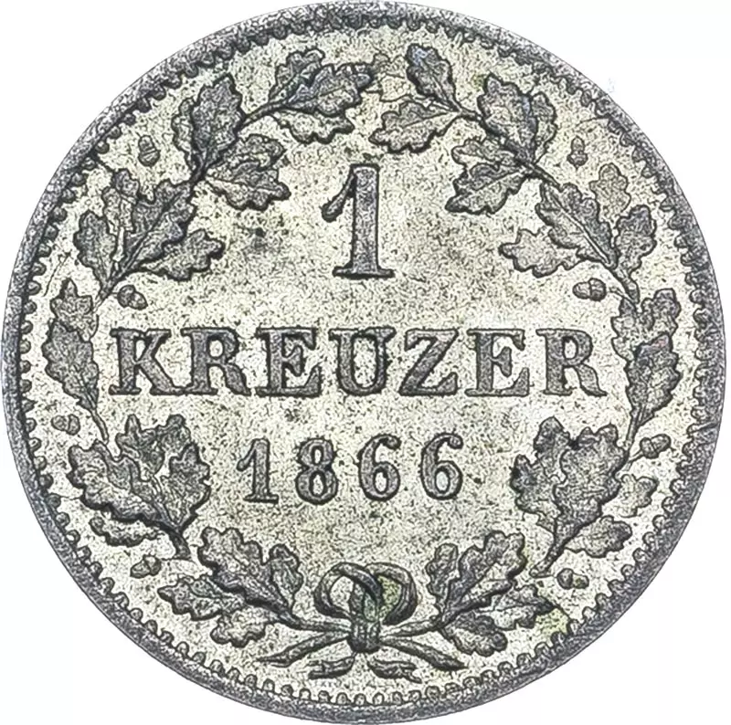 1 Kreuzer Hessen-Darmstadt Großherzog Ludwig III. 1858 - 1872