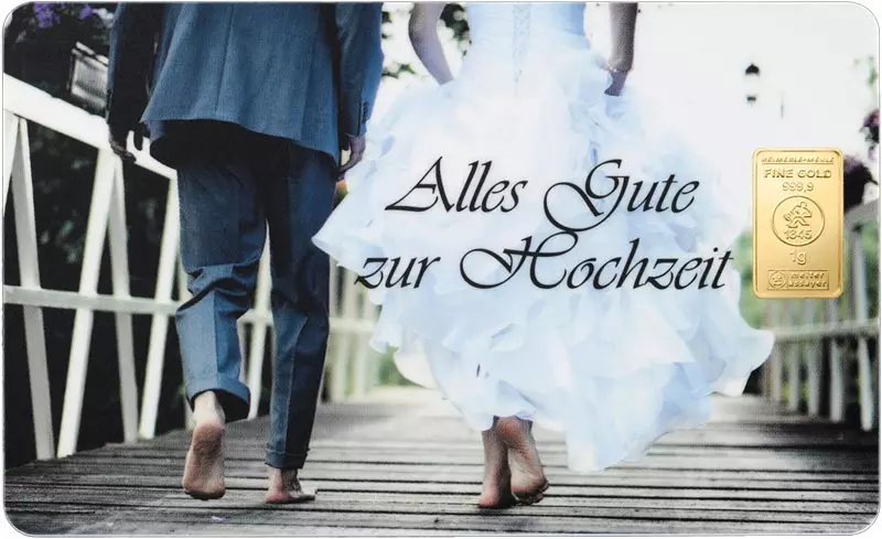 1 Gramm Gold Heimerle & Meule Finecard - Zur Hochzeit