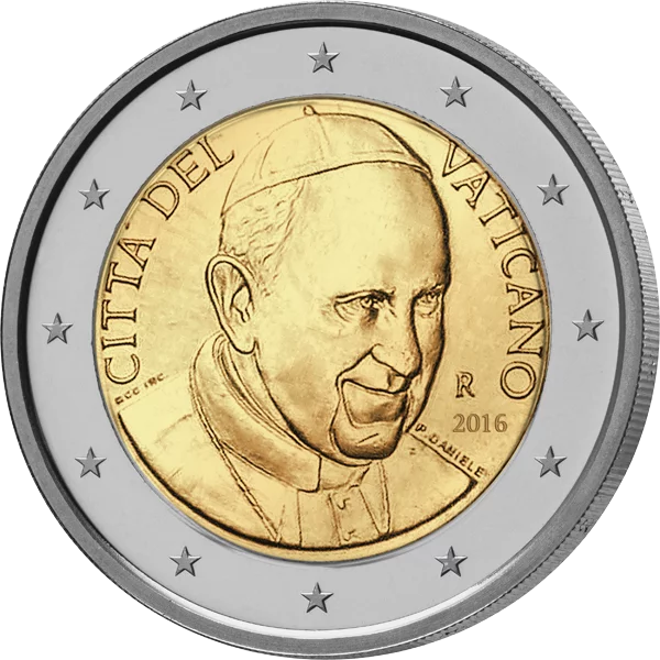 2 Euro Vatikan Porträt Papst Franziskus 2014-2016 Jahrgang unserer 'Wahl